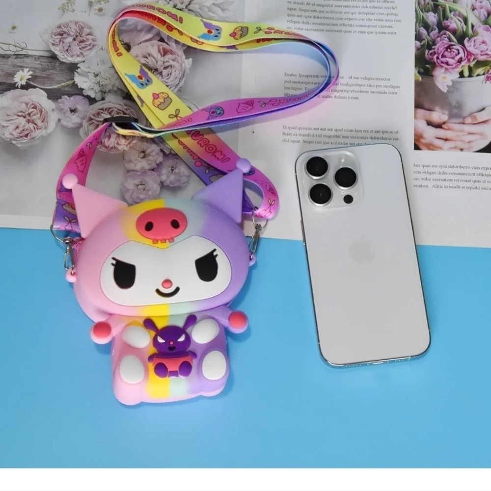 Kids Toy Bag - Multicolor Kawaii Kumi Crossbody Bag with Adjustable Shoulder Str